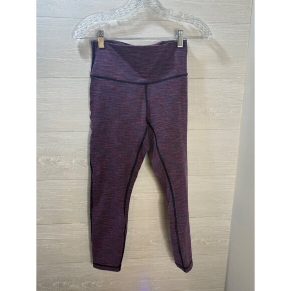 Lululemon Seamless Cropped Leggings Purple Speckled Pattern Womens‎ Size S - Picture 5 of 8